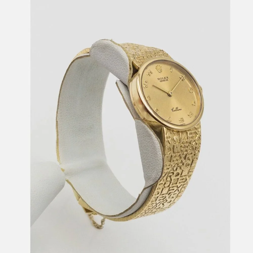 MUST SEE LADIES ROLEX Champagne 28mm Cellini 18k Gold Watch - Picture 2 of 5